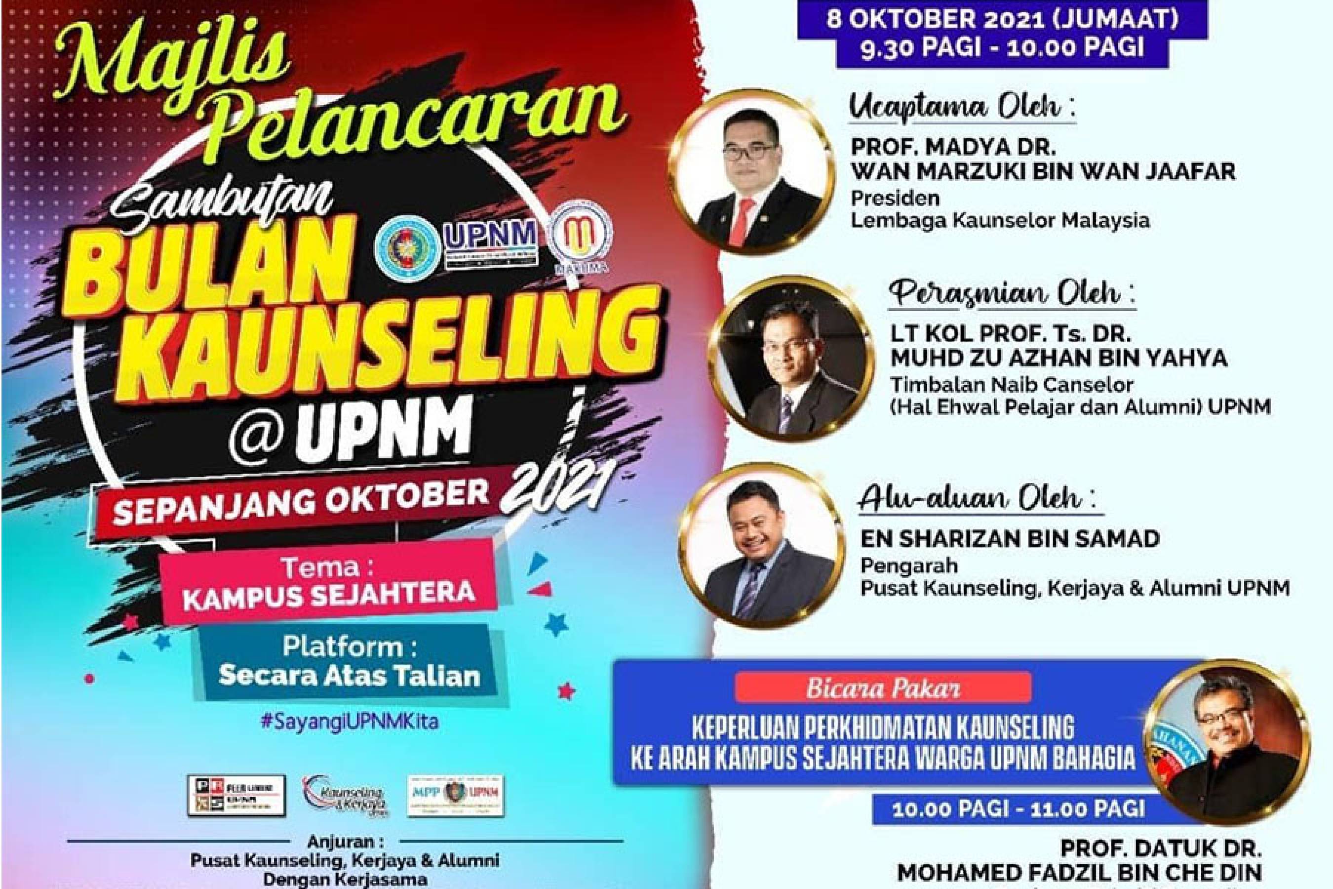 Majlis Pelancaran Sambutan Bulan Kaunseling 2021 @ UPNM & Forum Bicara Pakar