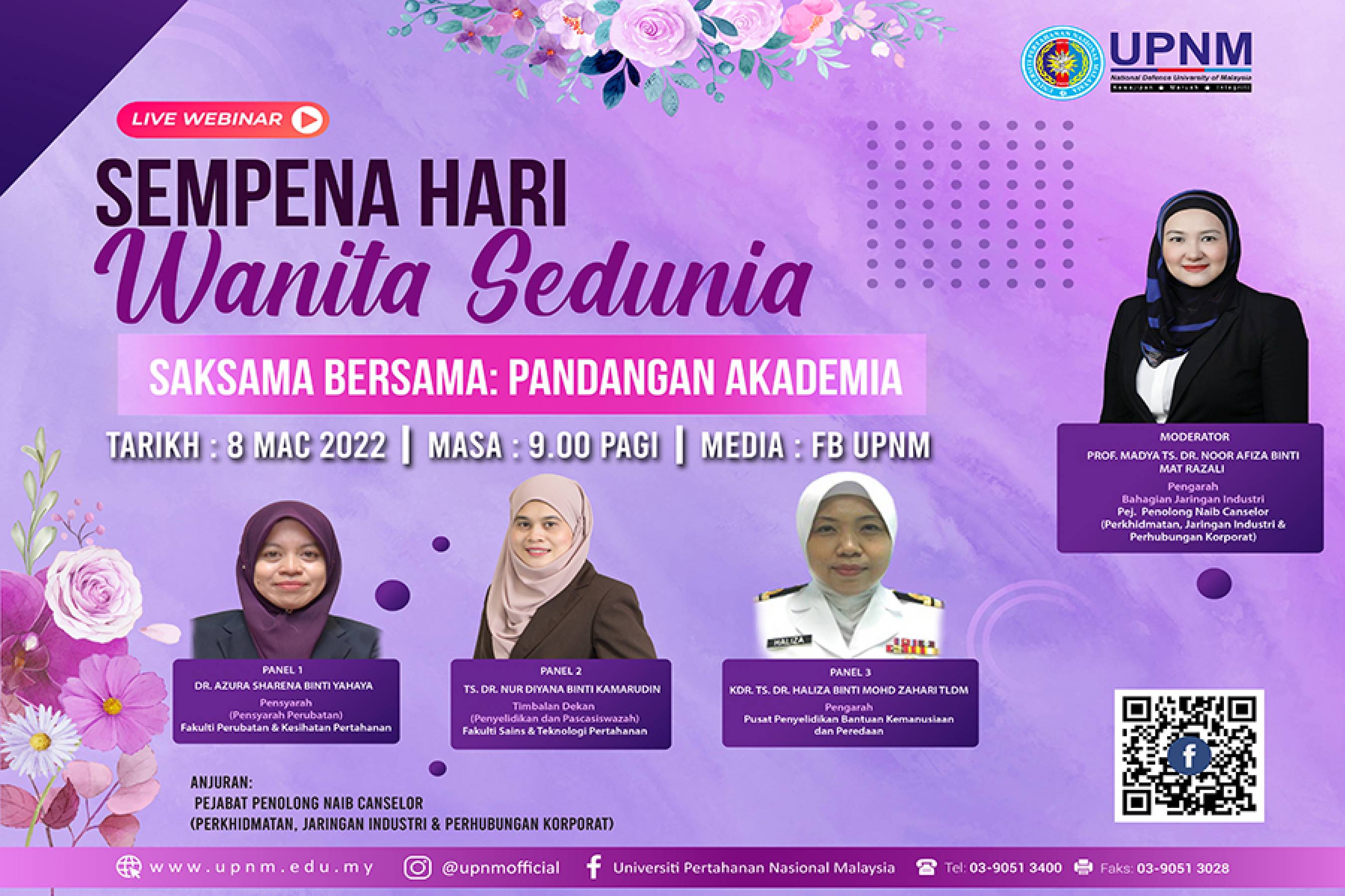 Jemputan Menghadiri Webinar Bertajuk Saksama Bersama: Pandangan Akademia Sempena Hari Wanita Sedunia 2022